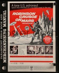 8h757 ROBINSON CRUSOE ON MARS pressbook '64 art of Paul Mantee & his man Friday Victor Lundin!