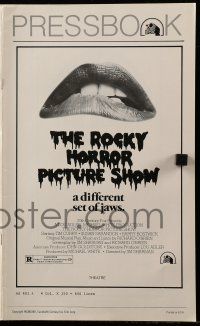 8h759 ROCKY HORROR PICTURE SHOW pressbook '75 classic c/u lips image, a different set of jaws!