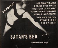 8h768 SATAN'S BED pressbook '65 young innocent Yoko Ono is terrorized by sadistic youths!