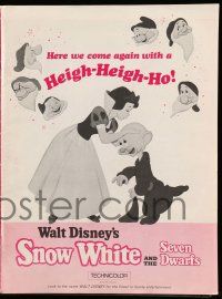 8h783 SNOW WHITE & THE SEVEN DWARFS pressbook R67 Walt Disney animated cartoon fantasy classic!