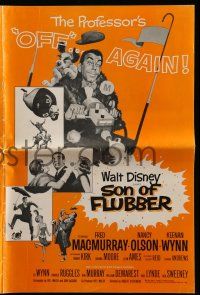 8h787 SON OF FLUBBER pressbook '63 Walt Disney, professor Fred MacMurray's off again!