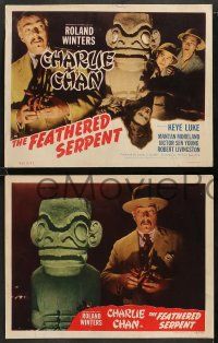 8k098 FEATHERED SERPENT 8 LCs '48 close up Roland Winters as Charlie Chan with Keye Luke!