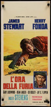 8m345 FIRECREEK Italian locandina '68 different Renato Casaro art of James Stewart & Henry Fonda!