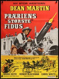 8p194 SOMETHING BIG Danish '72 cool image of Dean Martin w/giant gatling gun, Brian Keith!