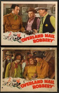 8w926 OVERLAND MAIL ROBBERY 2 LCs '43 Wild Bill Elliot with pretty Anne Jeffreys & Gabby Hayes!