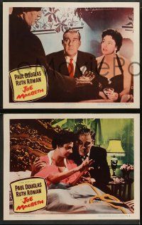 8w592 JOE MACBETH 5 LCs '56 Paul Douglas, Ruth Roman, modern version of Shakespeare!