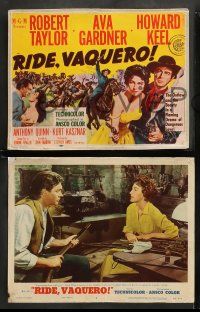 8w299 RIDE, VAQUERO 8 LCs '53 Howard Keel & beauty Ava Gardner!