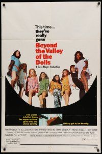 8y084 BEYOND THE VALLEY OF THE DOLLS 1sh '70 Russ Meyer's girls who are old at twenty!