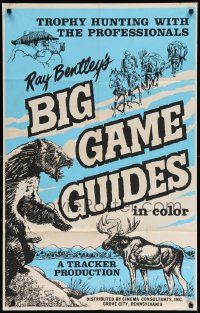 8y088 BIG GAME GUIDES 1sh '72 cool nature animal documentary, art of bear, moose and more!