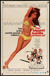 8y093 BIGGEST BUNDLE OF THEM ALL 1sh '68 Annakin, sexy art of Raquel Welch in bikini by McGinnis!