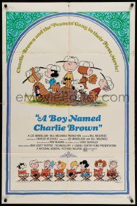 8y112 BOY NAMED CHARLIE BROWN 1sh '70 baseball art of Snoopy & the Peanuts by Charles M. Schulz!