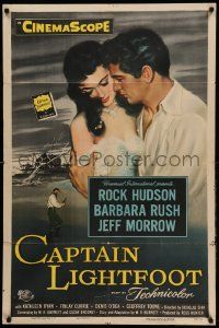 8y130 CAPTAIN LIGHTFOOT 1sh '55 Rock Hudson, Barbara Rush, filmed in Ireland, Brown & Jonson art!