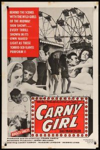 8y135 CARNY GIRL 1sh '70 Frank Garto, directed, Lucky Kargo, Suzzan Landow, carnival sexploitation