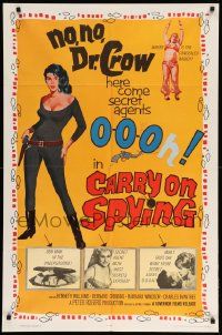 8y137 CARRY ON SPYING 1sh '64 sexy English spy spoof, the most secrets exposed!