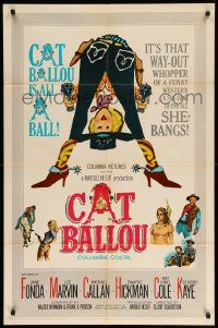 8y140 CAT BALLOU 1sh '65 classic sexy cowgirl Jane Fonda, Lee Marvin, great artwork!