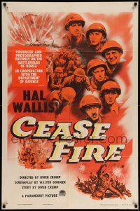 8y144 CEASE FIRE 3D 1sh '53 Hal Wallis, cool artwork of Korean War soldiers!