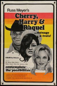 8y145 CHERRY, HARRY & RAQUEL 1sh '69 Russ Meyer, art of Larissa Ely, Linda Ashton, Charles Napier!