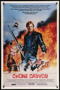 8y150 CHOKE CANYON 1sh '86 cool action art of Stephen Collins with M-16 rifle!