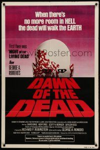 8y193 DAWN OF THE DEAD 1sh '79 George Romero, no more room in HELL for the dead, red title design