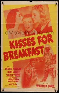 8y442 KISSES FOR BREAKFAST 1sh '41 Jane Wyatt, Dennis Morgan, Shirley Ross!