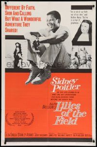 8y466 LILIES OF THE FIELD 1sh '63 Sidney Poitier helps Lilia Skala & nuns build a chapel!