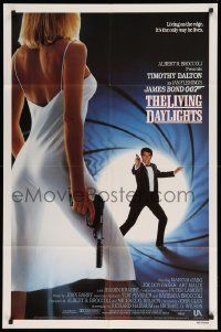 8y474 LIVING DAYLIGHTS int'l 1sh '87 Tim Dalton as James Bond & sexy Maryam d'Abo w/gun!