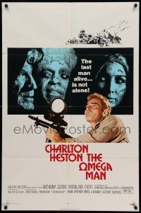 8y583 OMEGA MAN 1sh '71 Charlton Heston is the last man alive & he's not alone, I Am Legend!