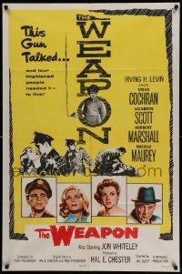 8y938 WEAPON 1sh '57 Steve Cochran, Lizabeth Scott, this gun talked, directed by Val Guest!