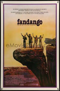 9c268 FANDANGO 1sh '85 Kevin Costner & Judd Nelson, Joann artwork of cast with booze!