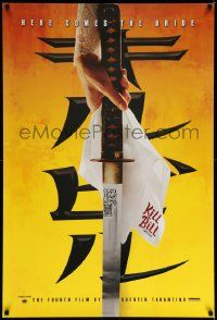 9c475 KILL BILL: VOL. 1 foil teaser 1sh '03 Quentin Tarantino, Uma Thurman, here comes the bride