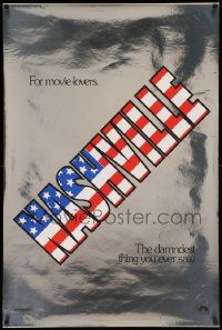 9c611 NASHVILLE foil teaser 1sh '75 Robert Altman, cool patriotic title logo on foil!