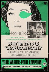 9d516 ANNIVERSARY English pressbook '67 Bette Davis with funky eyepatch in Hammer horror!