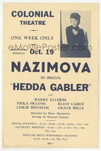 9d105 HEDDA GABLER stage play herald '36 Nazimova starring in Henrik Ibsen's play!