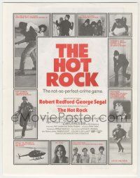 9d116 HOT ROCK herald '72 Robert Redford, George Segal, the classic not-so-perfect crime game!