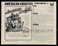 9d546 AMERICAN GRAFFITI pressbook '73 George Lucas teen classic, great Mort Drucker art!