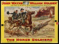 9d735 HORSE SOLDIERS pressbook '59 art of U.S. Cavalrymen John Wayne & William Holden, John Ford