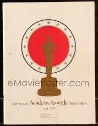 9d278 51ST ANNUAL ACADEMY AWARDS souvenir program book '79 for the Oscars ceremony in Los Angeles!