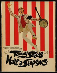 9d375 HALF A SIXPENCE souvenir program book '68 McGinnis art of Tommy Steele w/ banjo, H.G. Wells