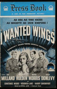 9d523 I WANTED WINGS English pressbook '41 sexy Veronica Lake, Ray Milland, William Holden, Donlevy