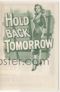 9d112 HOLD BACK TOMORROW herald '55 art of sexy bad girl Cleo Moore, John Agar, Hugo Haas