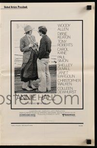 9d552 ANNIE HALL pressbook '77 full-length Woody Allen & Diane Keaton, a nervous romance!