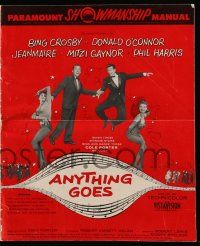 9d554 ANYTHING GOES pressbook '56 Bing Crosby, Donald O'Connor, songs by Cole Porter!