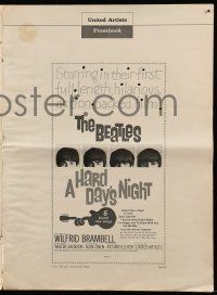 9d726 HARD DAY'S NIGHT pressbook '64 The Beatles in their first film, rock & roll classic!