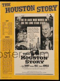 9d740 HOUSTON STORY pressbook '55 Gene Barry, Barbara Hale, Edward Arnold, William Castle