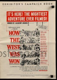 9d741 HOW THE WEST WAS WON pressbook '64 John Ford, Debbie Reynolds, Gregory Peck & all-star cast!