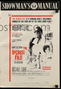 9d754 IPCRESS FILE pressbook '65 Michael Caine in the spy story of the century!