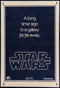 9f234 STAR WARS linen style B teaser 1sh '77 a long time ago in a galaxy far, far away...