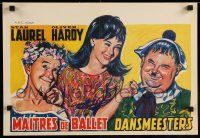 9j337 DANCING MASTERS Belgian R50s Stan Laurel & Oliver Hardy w/pretty woman!