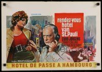 9j339 DAS STUNDENHOTEL VON ST. PAULI Belgian '70 artwork of Curd Jurgens, Corny Collins!