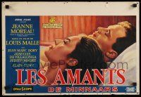 9j359 LOVERS Belgian '58 Louis Malle's Les Amants, art of Jeanne Moreau & her lover in bed!